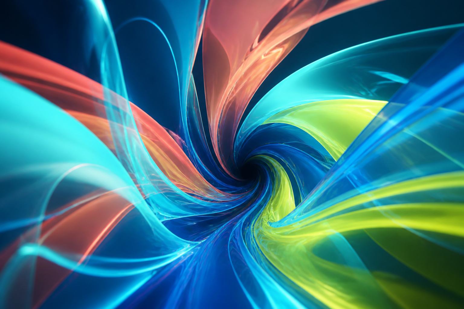 Abstract blue and orange ribbon forms